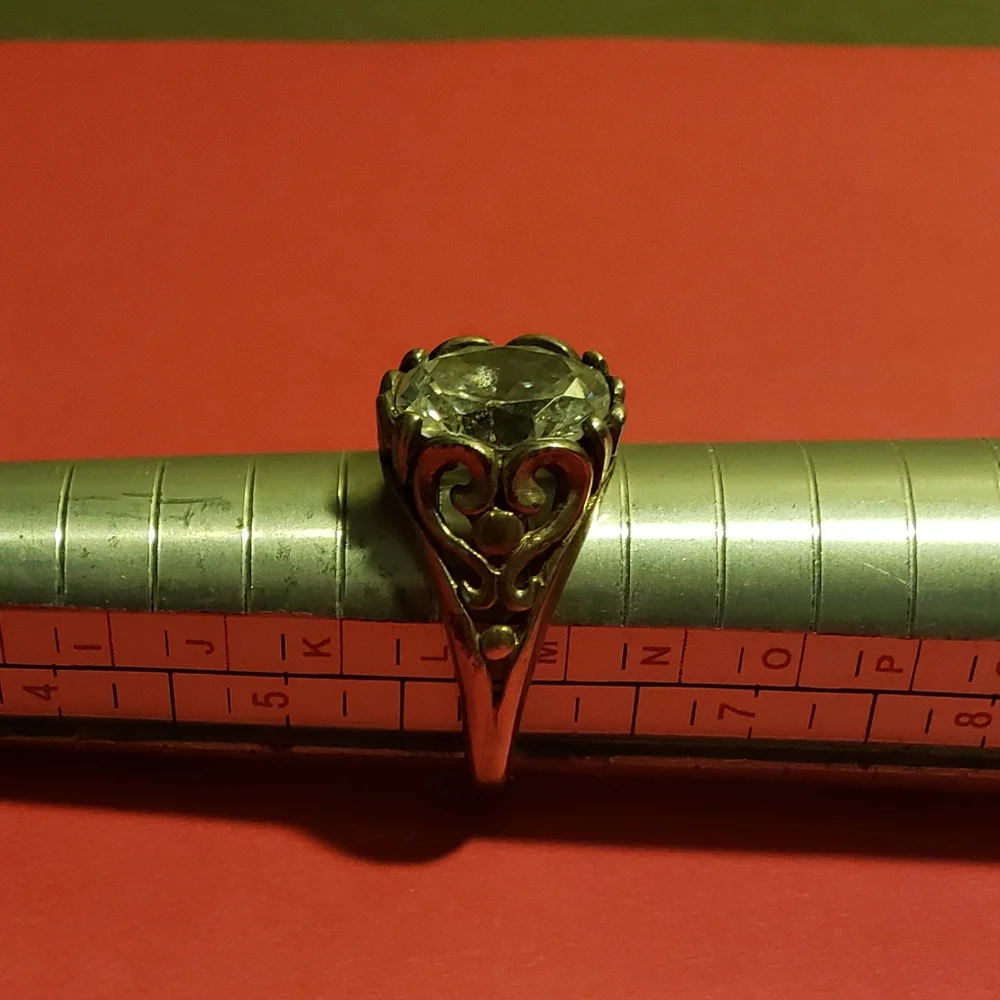 Vintage 925   3 Ct Lab Created Antique Diamond Ring - Picture 2 of 8